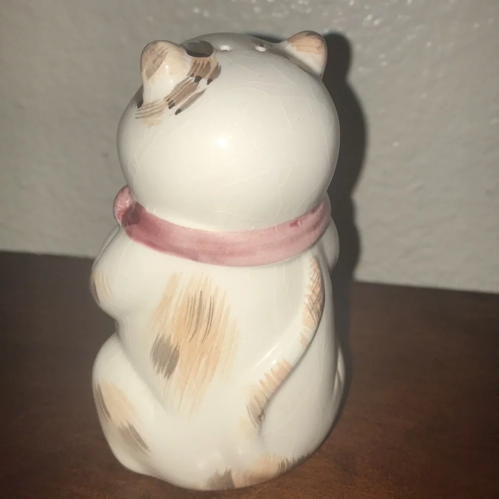 Matching Set Cat Salt and Pepper Shakers Cookies Bakers Unused Figurines